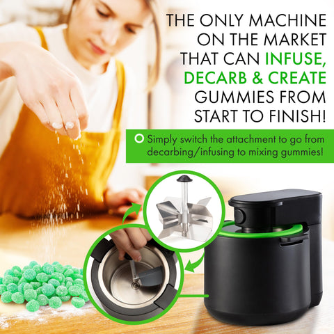 Infusion Buds gummy mixer mode with molds for easy gummies.
