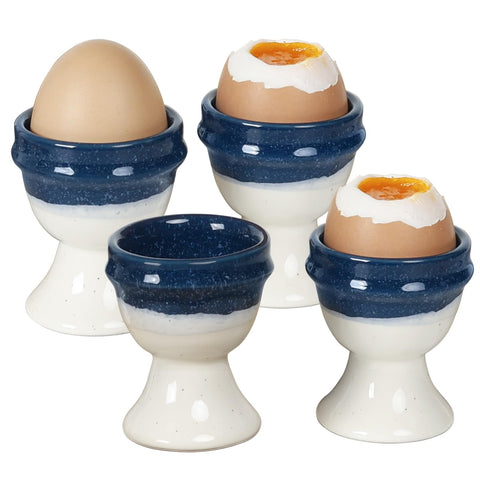 INGOFIN ceramic egg cups with stable base for steady egg serving.