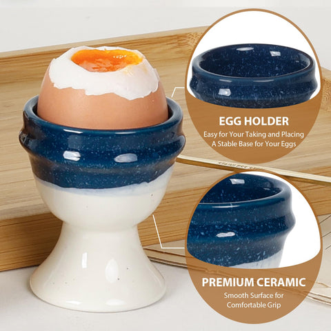 INGOFIN four-piece egg cups with compact design for home or travel use.