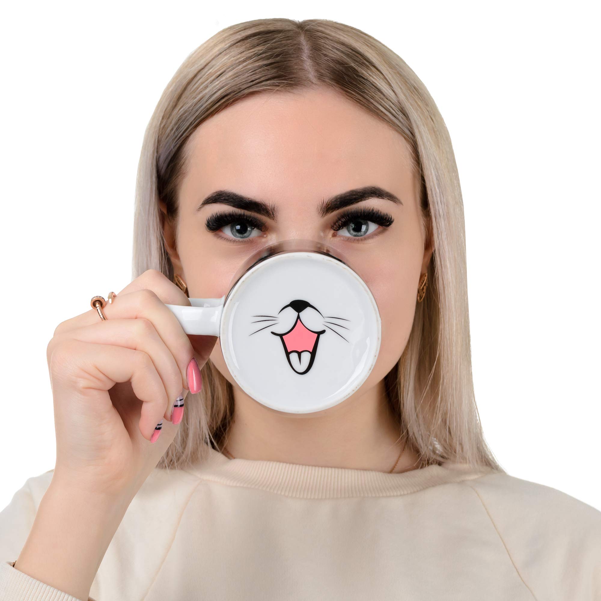 InGwest heat-sensitive mug color-change on handle indicates heat level.