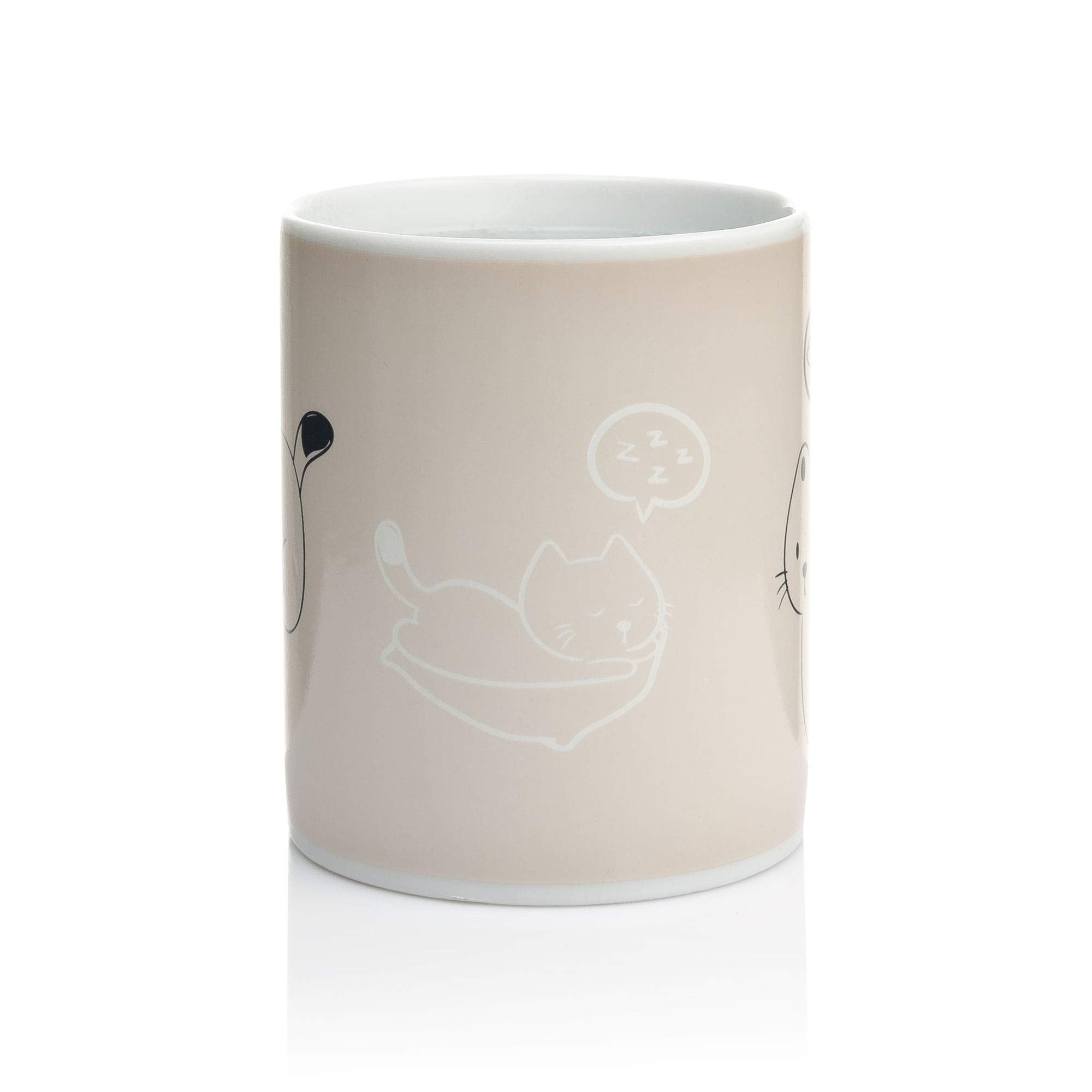 InGwest mug silhouette with steam highlights heat activation.