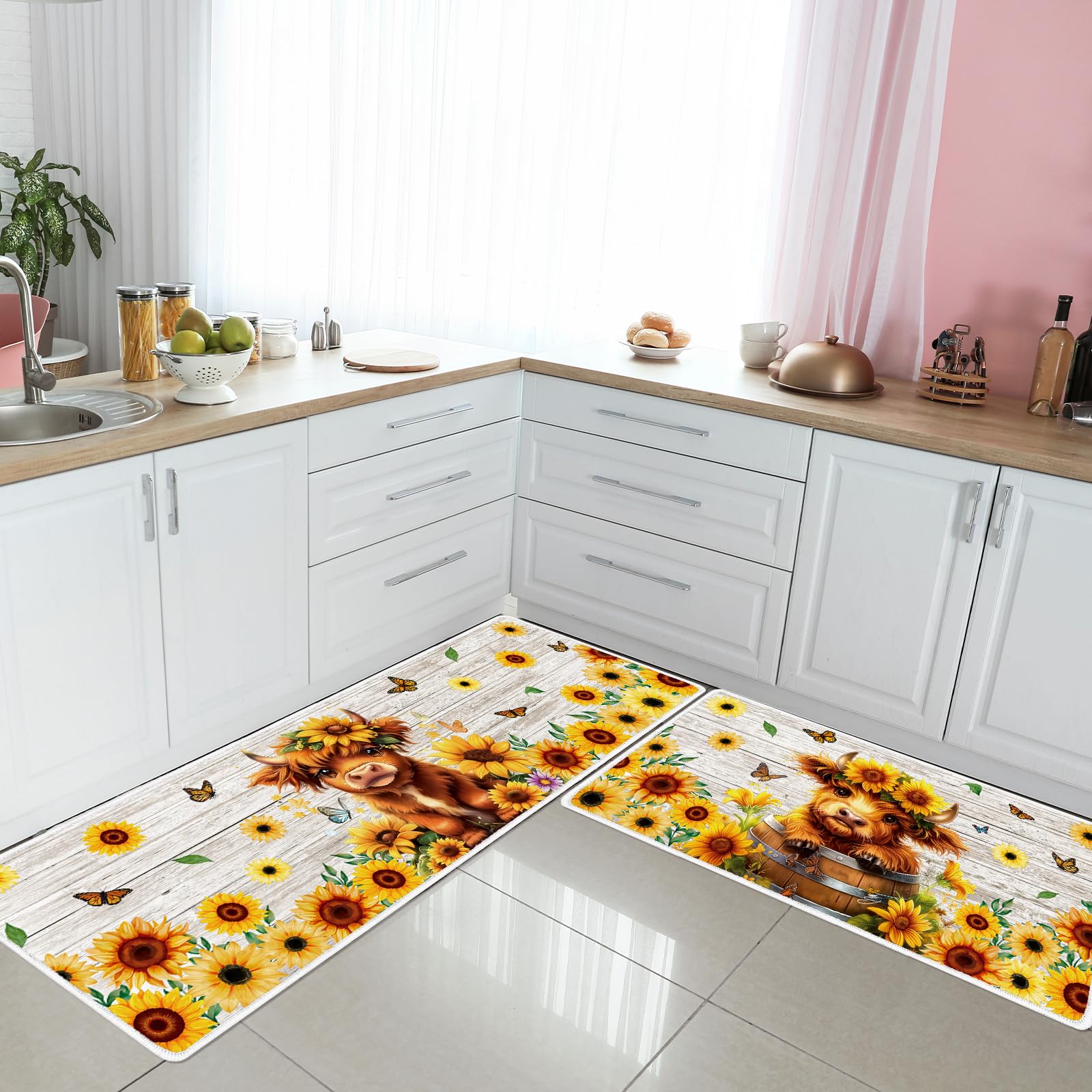 InIsaJace two-piece kitchen mat set fits multiple spaces