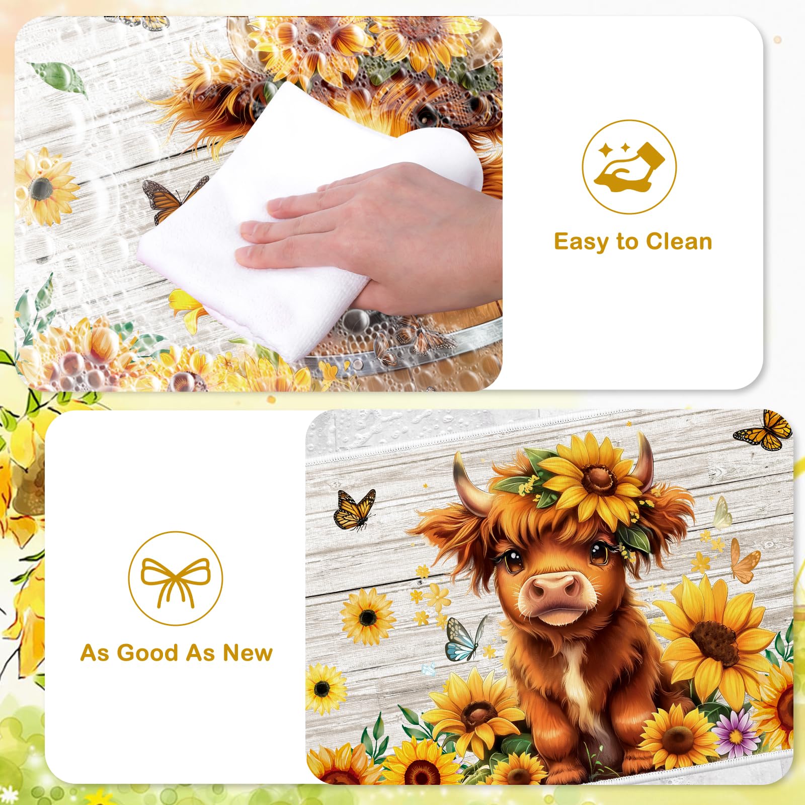 InIsaJace mats are absorbent and washable for easy spill cleanup