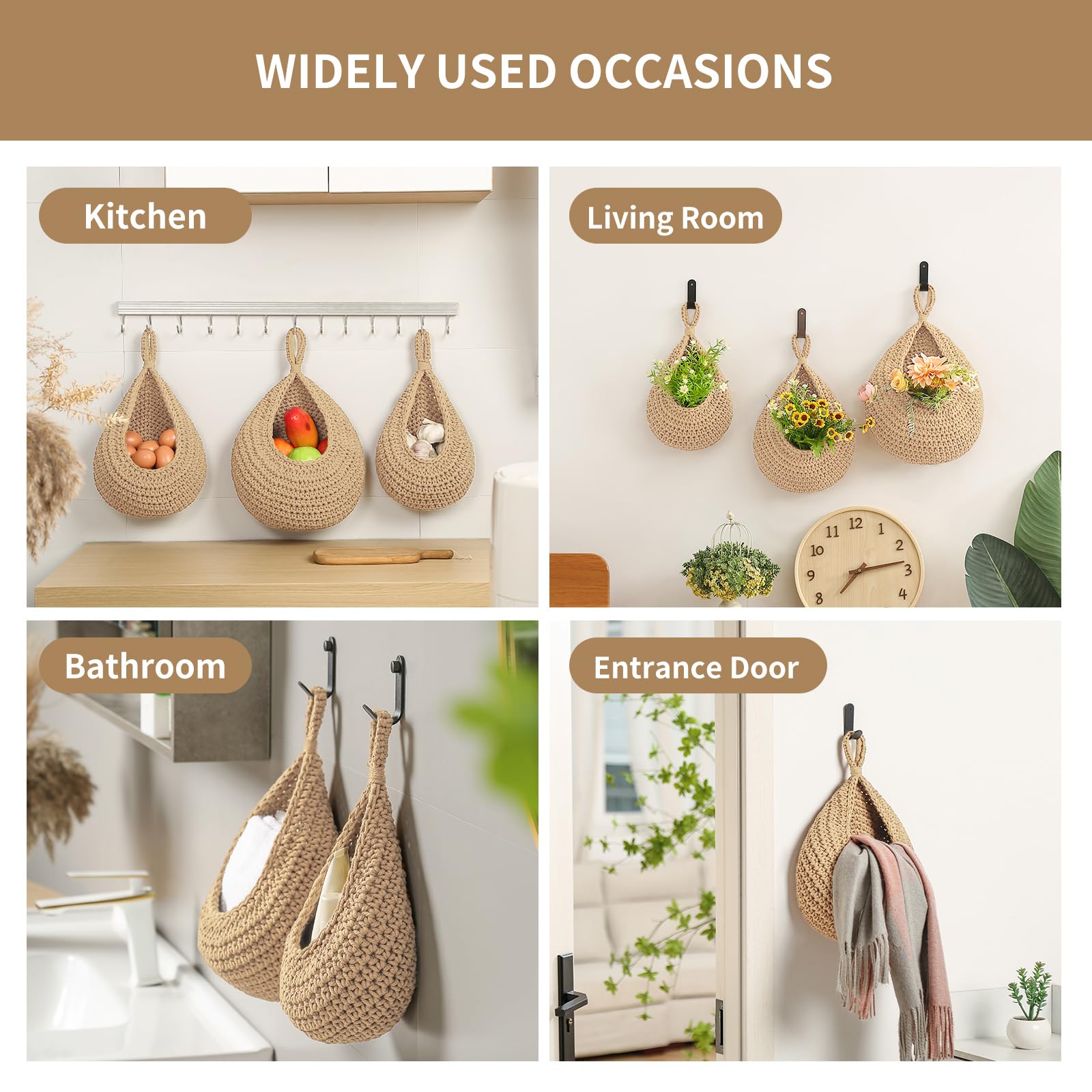 INJORAN set of three baskets enables flexible multi-size storage across rooms.