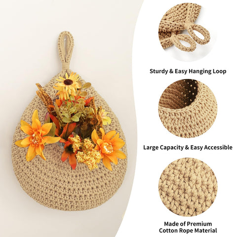 INJORAN teardrop woven basket closeup highlights deep design for secure item containment.