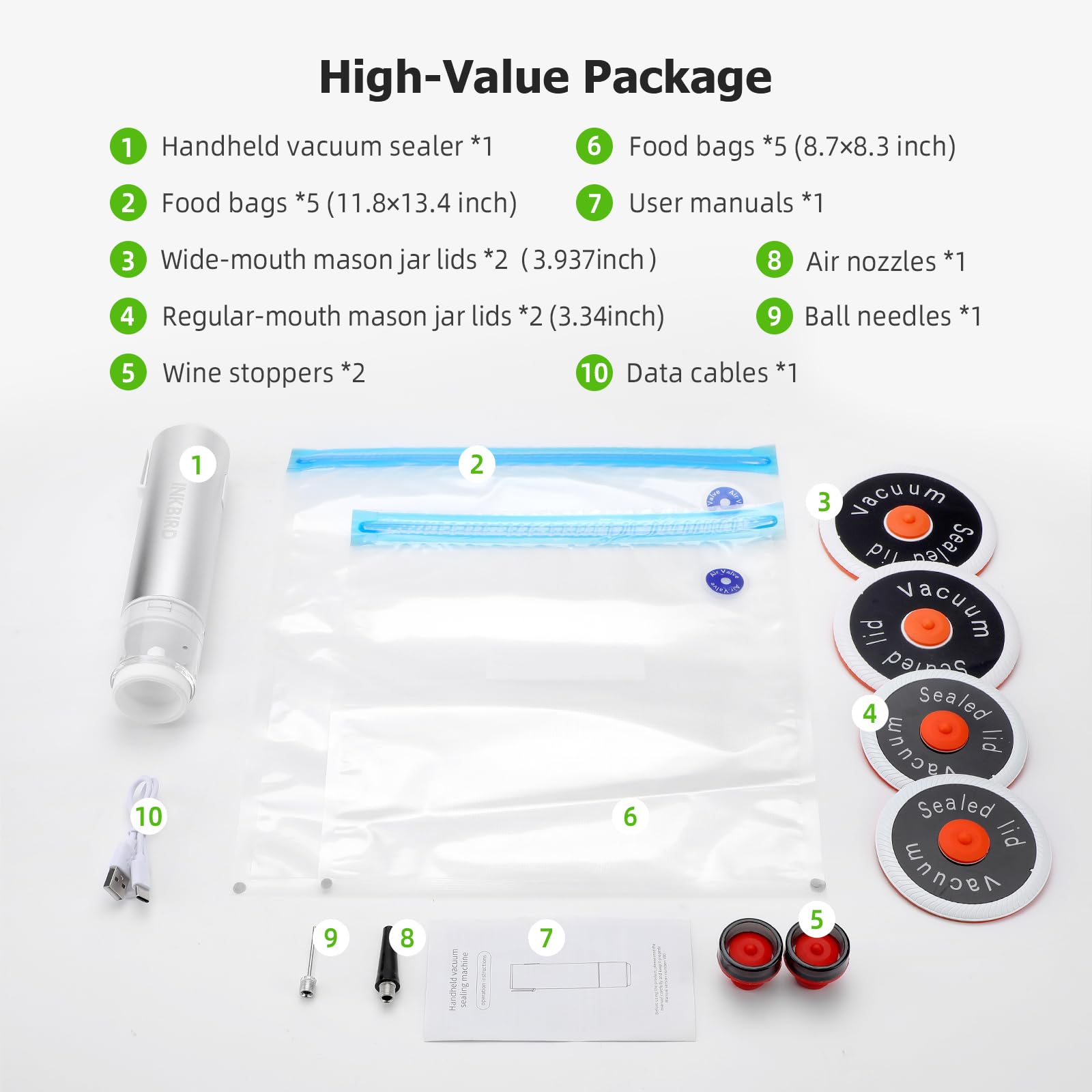Inkbird ball needle and air nozzle for accessories