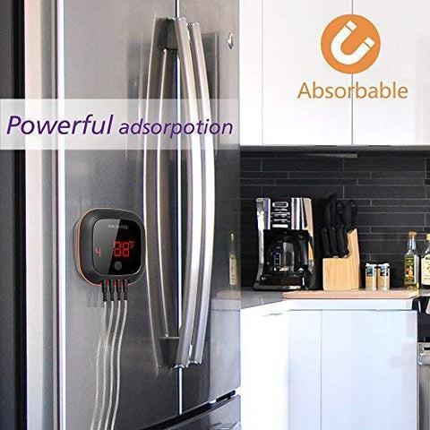 Inkbird IBT-4XS magnetic back keeps thermometer hands-free on grill.