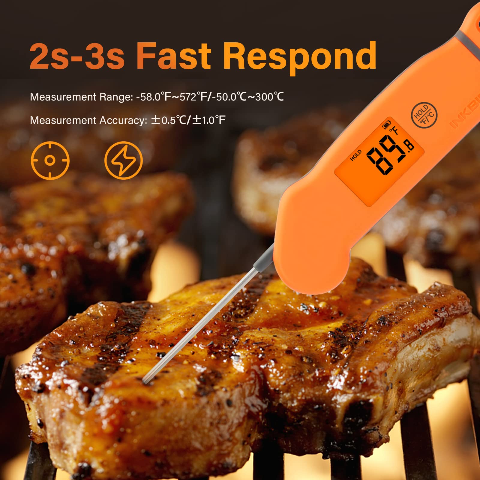 Inkbird IHT-1S instant-read display helps quick temp checks