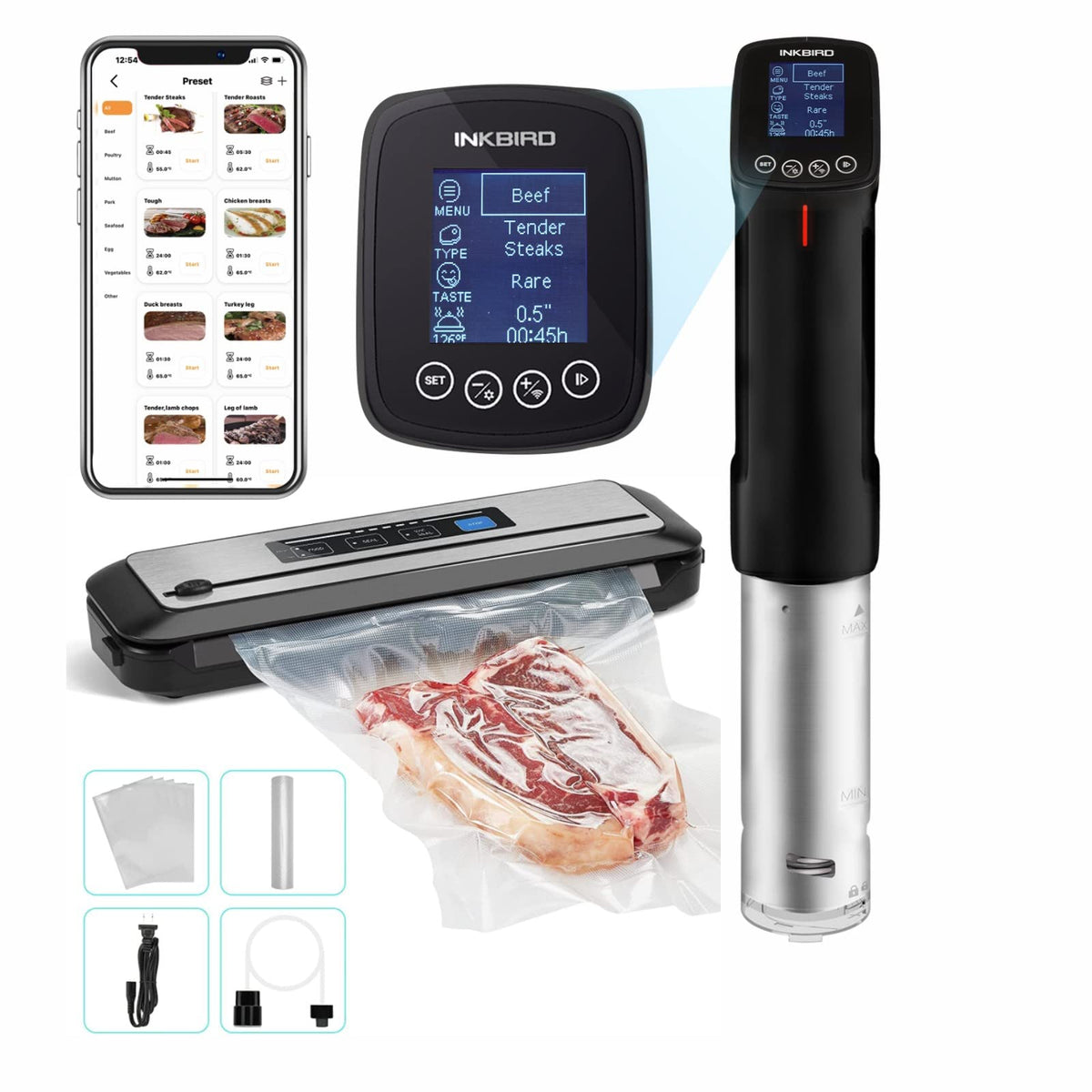 Inkbird ISV-100W sous vide cooker with precise temperature control for even cooking