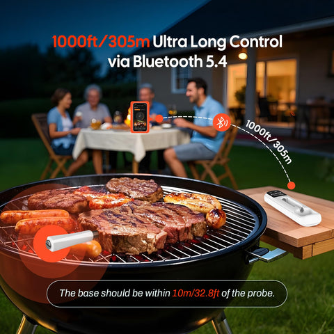 Inkbird mini thermometer probe closeup with precision sensor for accurate temps.