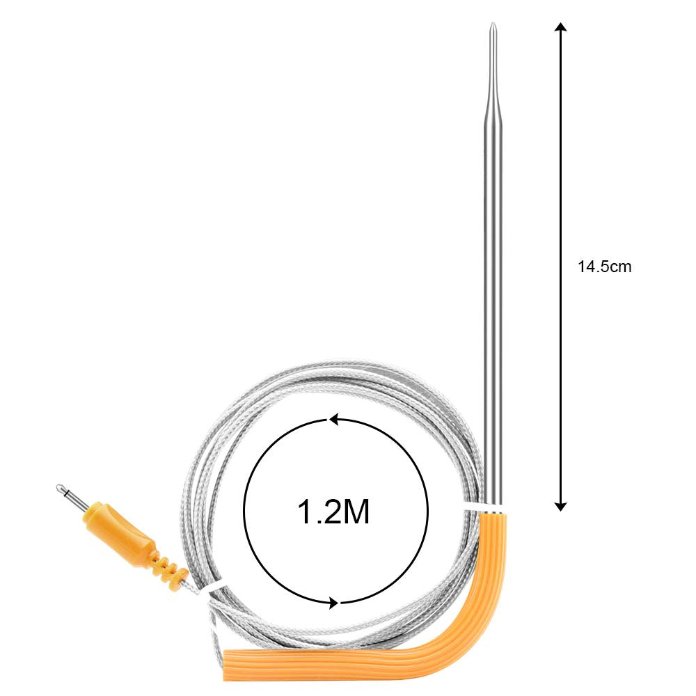 Inkbird thermometer probe accuracy ±2°F/±1°C across 0–300°C for versatile cooking.