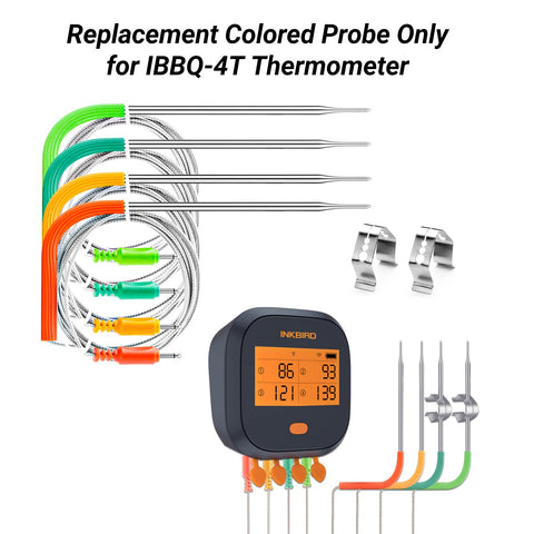 Inkbird replacement probes in four colors help track multiple foods.