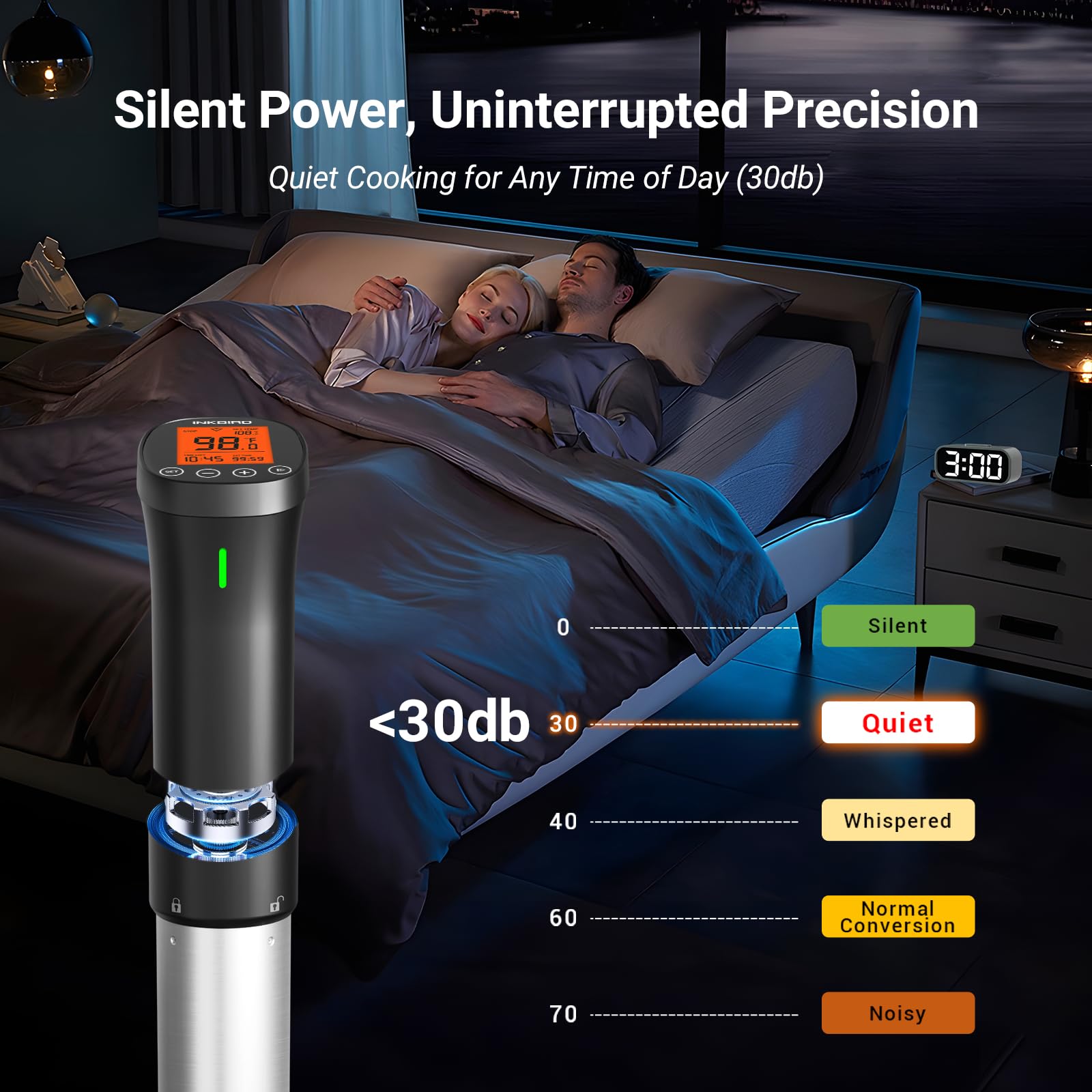 Inkbird built-in recipes guiding guided sous vide cooking.