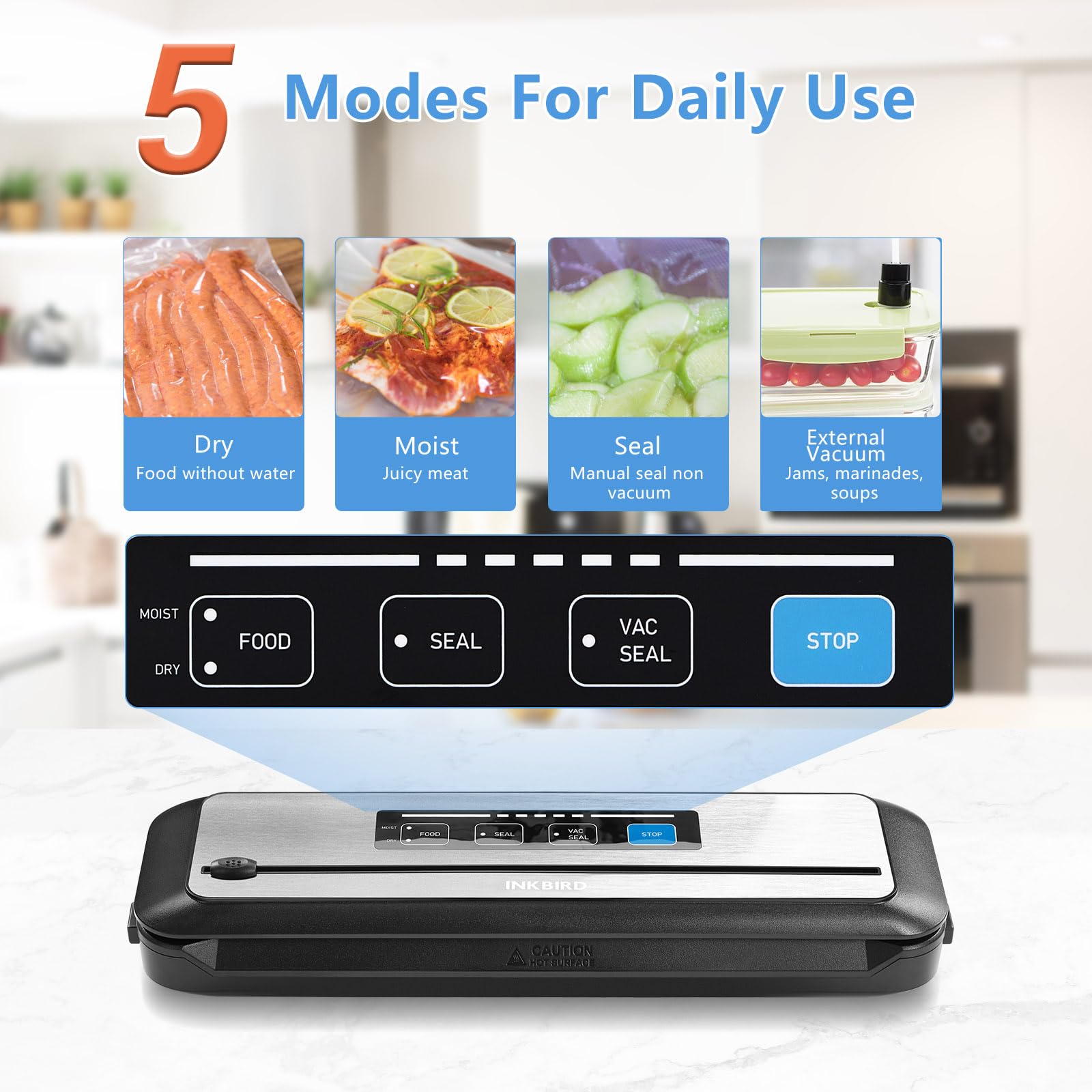 Inkbird vacuum sealer built-in cutter showcases quick bag trimming and customization