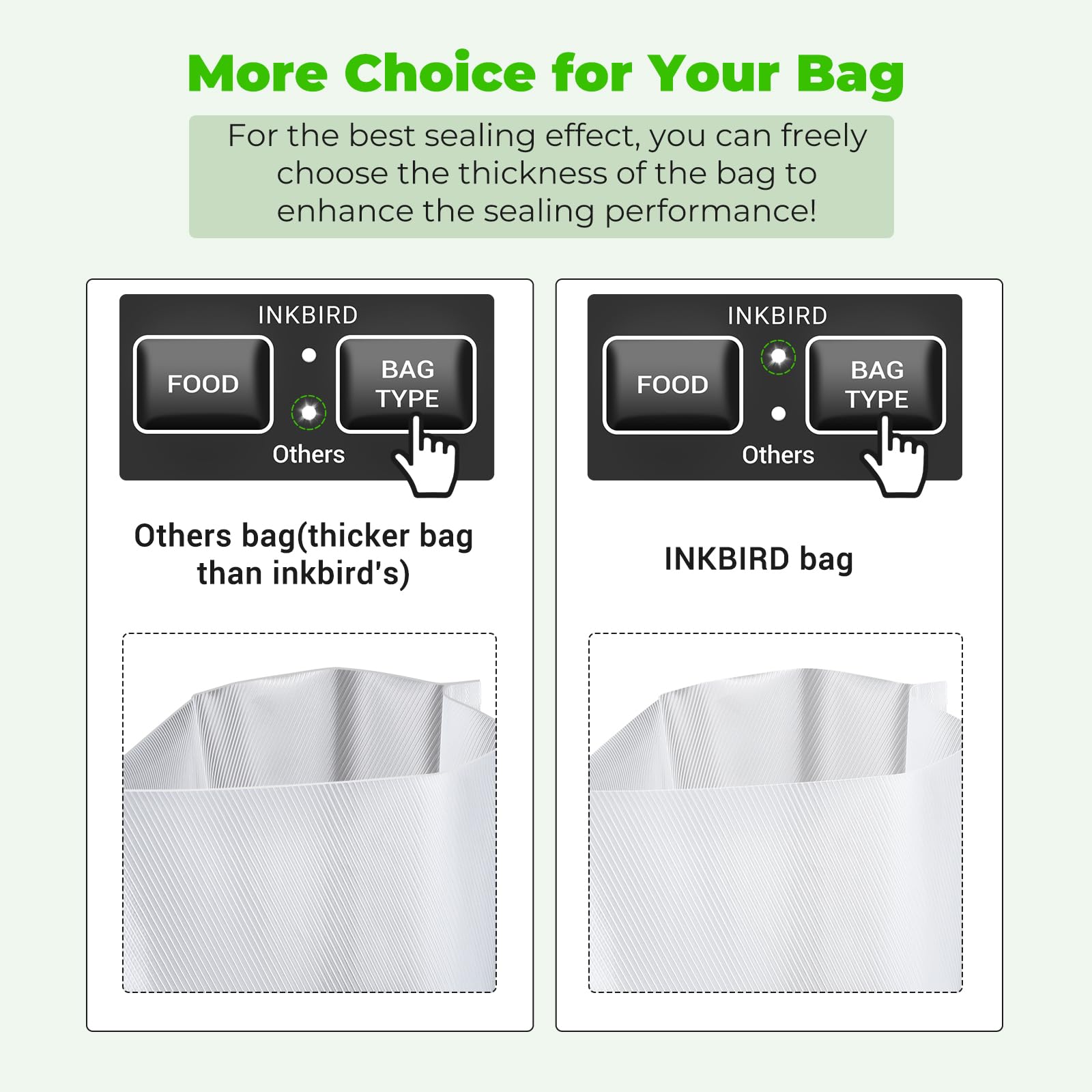 Inkbird Compact design with built-in 11.8-inch cutter for efficient sealing.