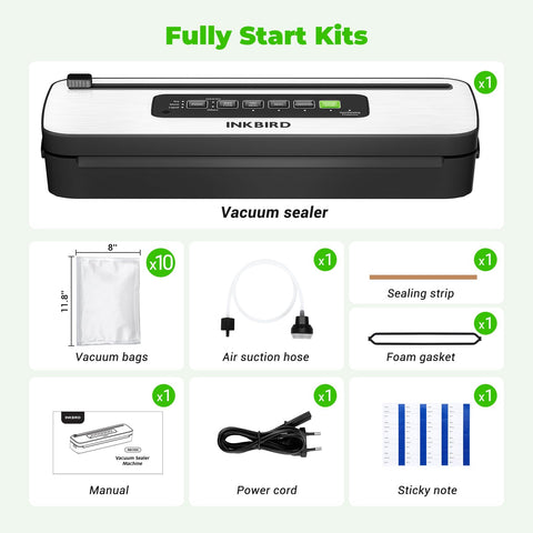 Inkbird full starter kit includes bags and accessories for immediate use.