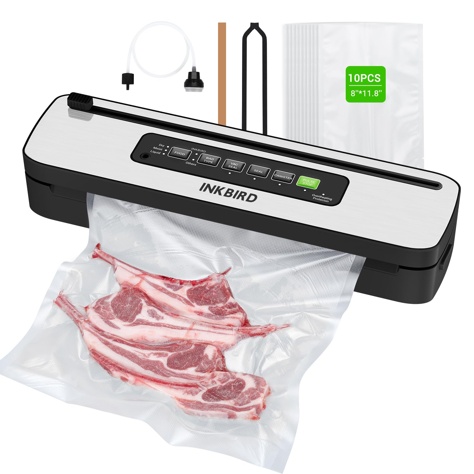 Inkbird Vacuum Sealer Machine shown in compact kitchen setup for easy storage.
