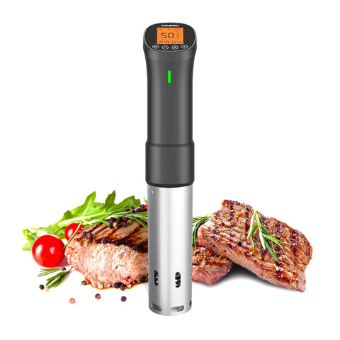 Inkbird Wifi Sous Vide Cooker setup with clamp and pot for precise cooking