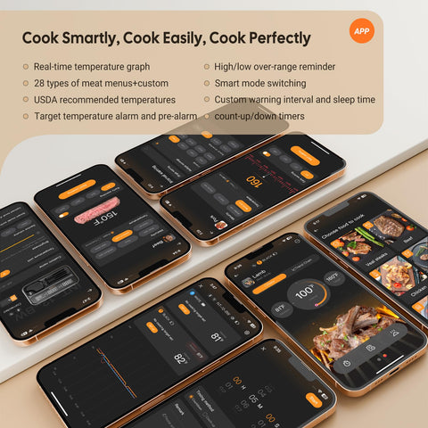 Inkbird WiFi thermometer back magnetic for hands-free placement.