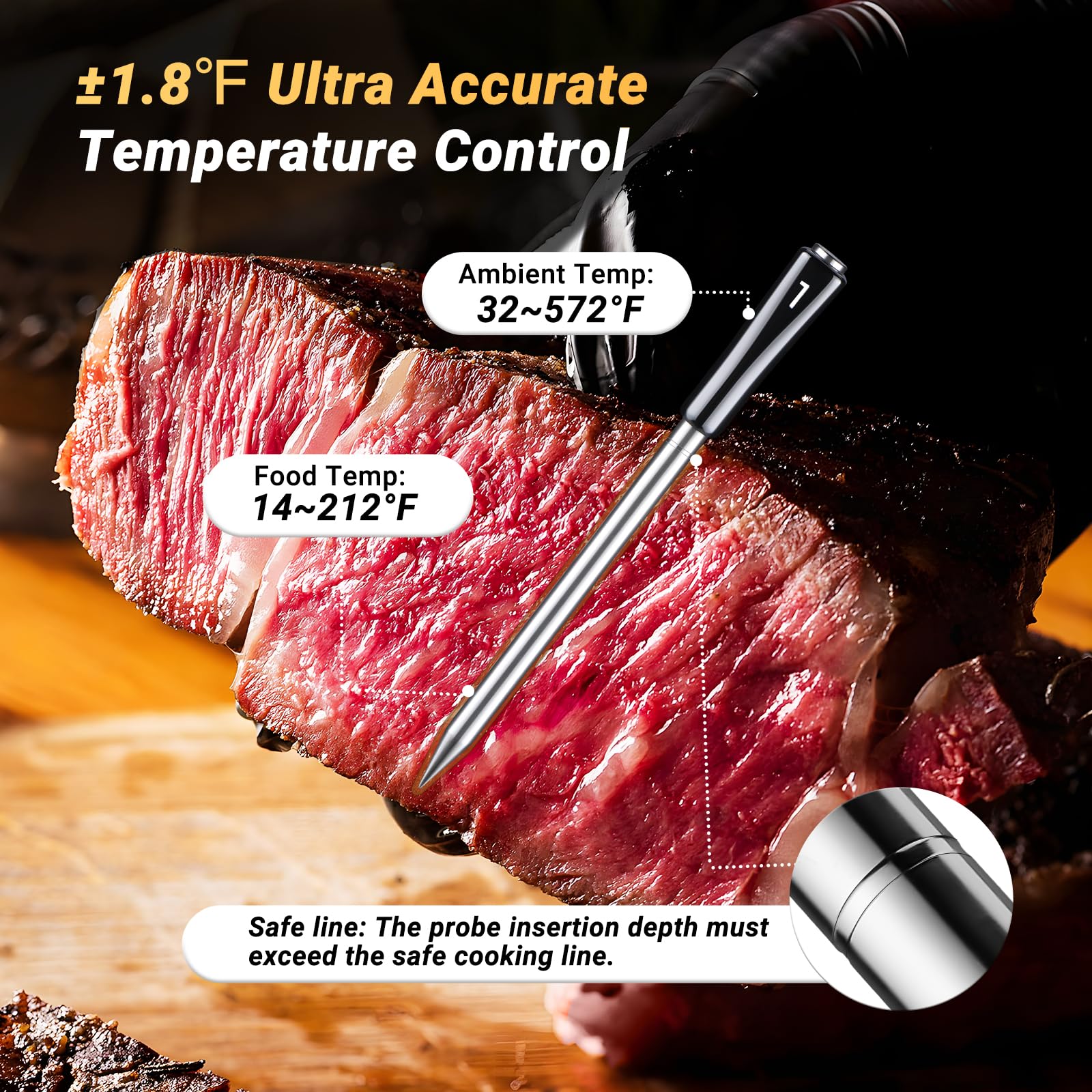 Inkbird four-probe setup on grill for multi-dish cooking without guesswork.