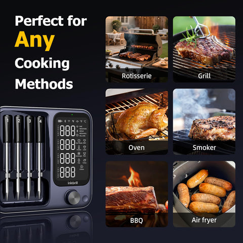 InkGrill battery charging dock keeps the thermometer powered.