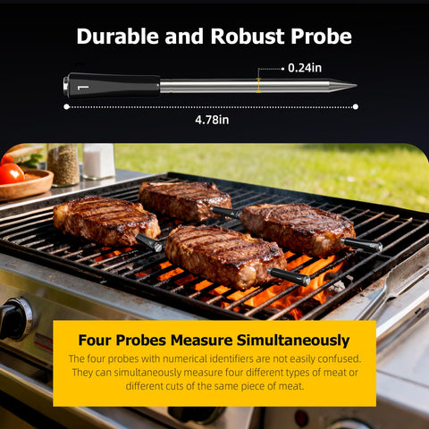 InkGrill smart app control interface with temperature alerts.