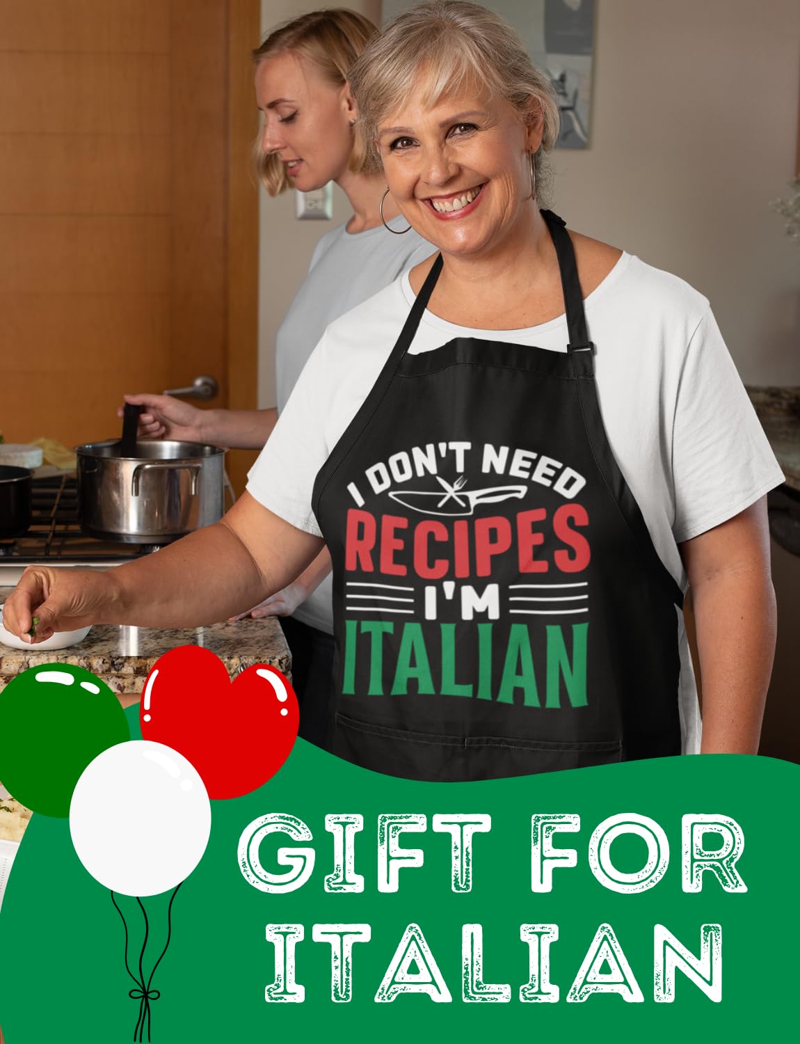 InnoBeta Italian apron adjustable neck strap for comfort.