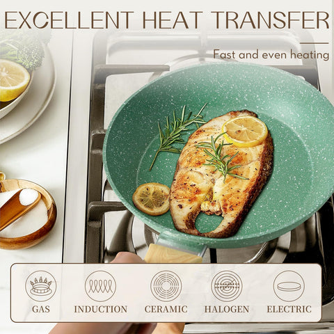 Innerwell 8-inch pan in action making a fluffy omelet