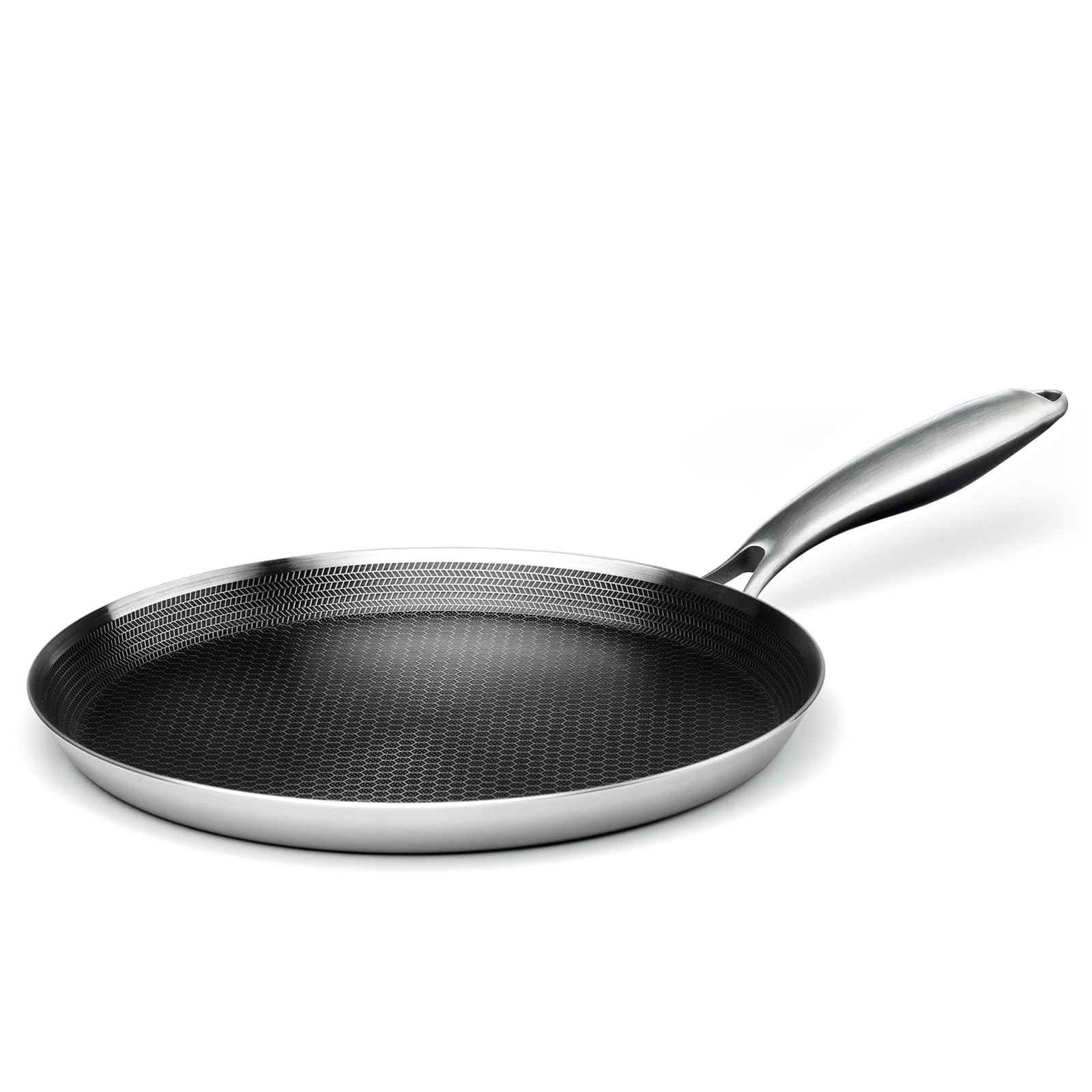 Innerwell 11 inch crepe pan with honeycomb bottom for easy flipping