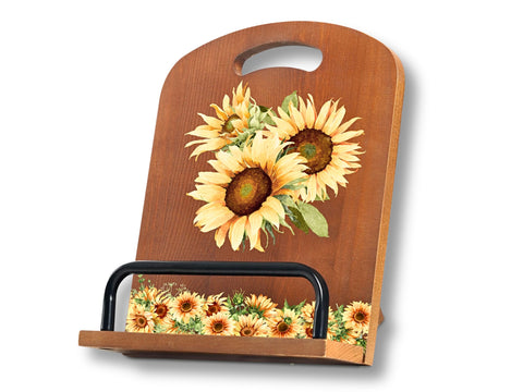 InnoBeta Sunflower cookbook stand with engraved design for stylish kitchen display