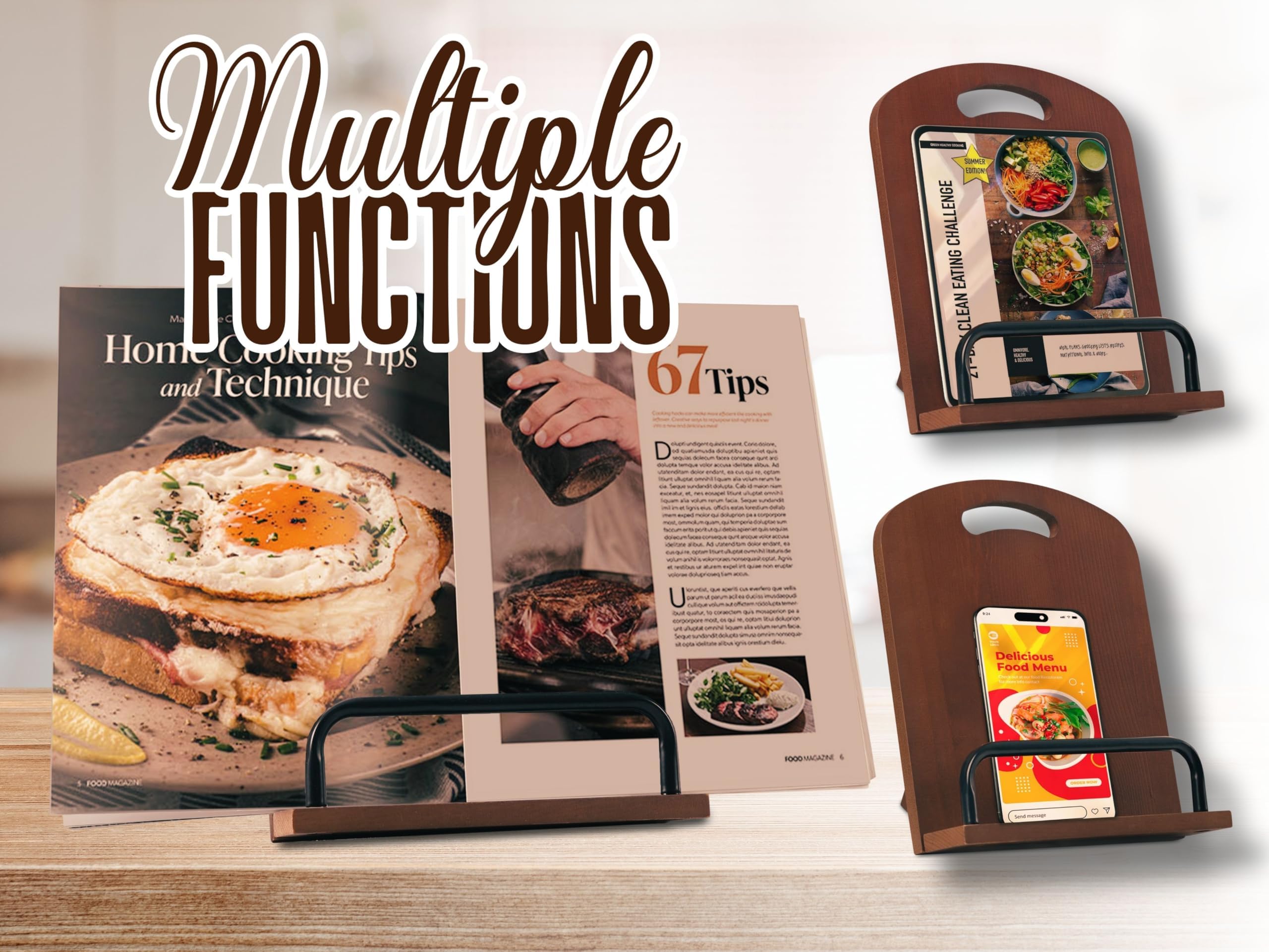 InnoBeta wooden cookbook stand highlights durability and timeless craftsmanship in daily use
