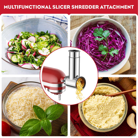 InnoMoon blades and grater set show sturdy stainless steel and rotor shaft