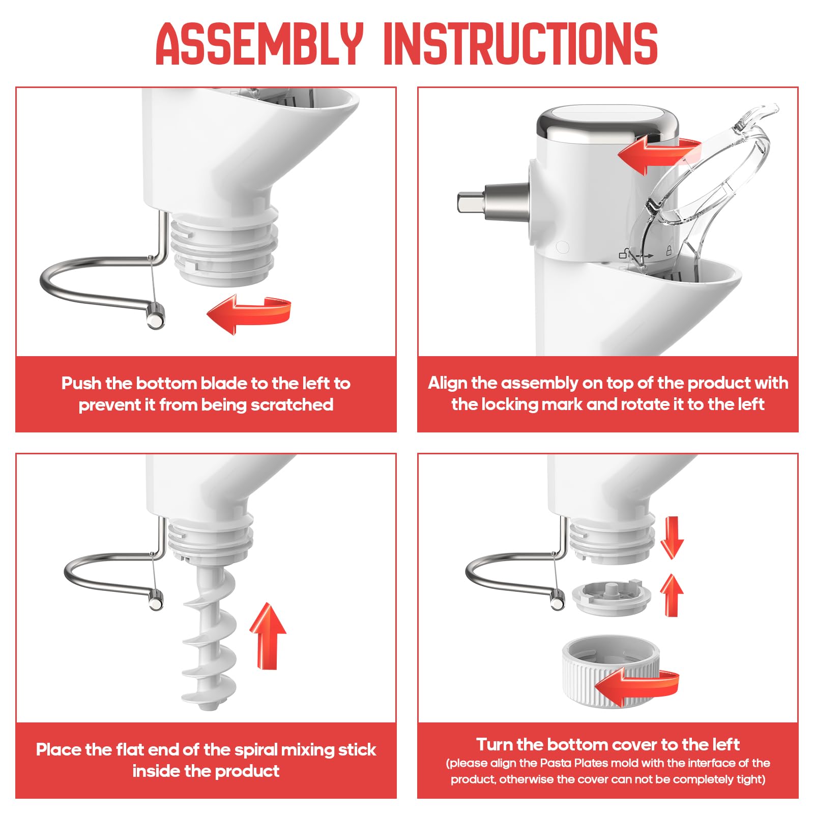 InnoMoon pasta press fusilli plate forms corkscrew pasta