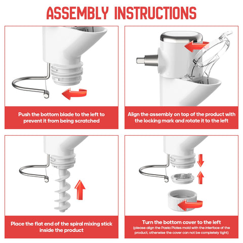 InnoMoon pasta press fusilli plate forms corkscrew pasta