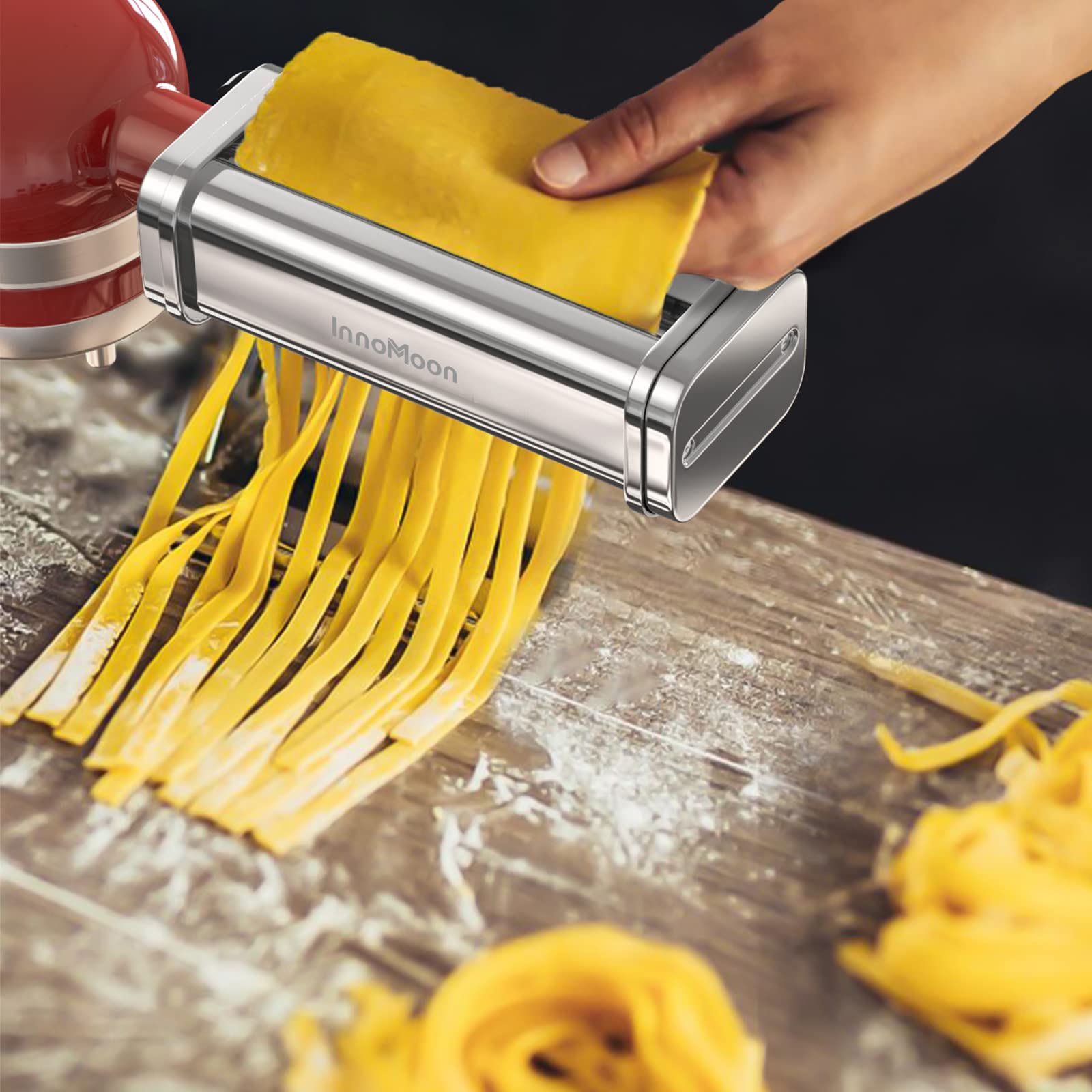 InnoMoon pasta making in action with mixer.