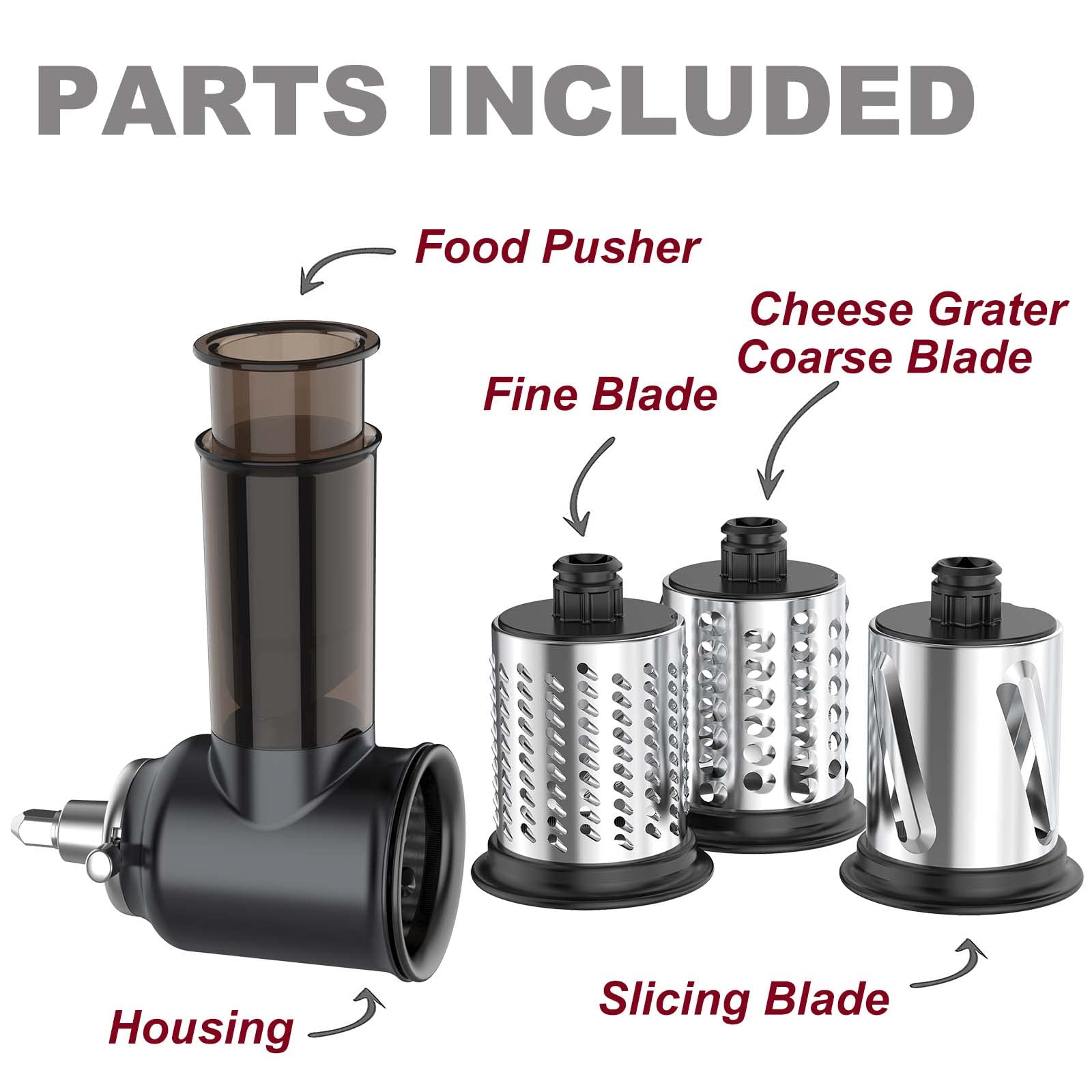 InnoMoon shredder attachment for KitchenAid enables quick coarse grating