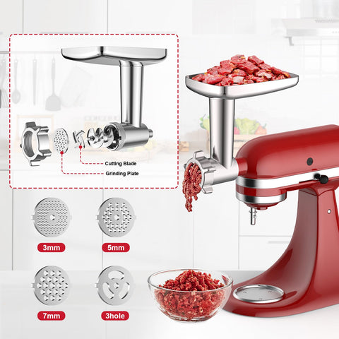 InnoMoon stainless steel slicer/shredder shows four blades for cheese and vegetables