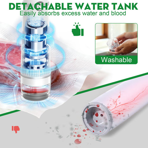 Innoworld detachable visible tank makes liquid monitoring easy during sealing.