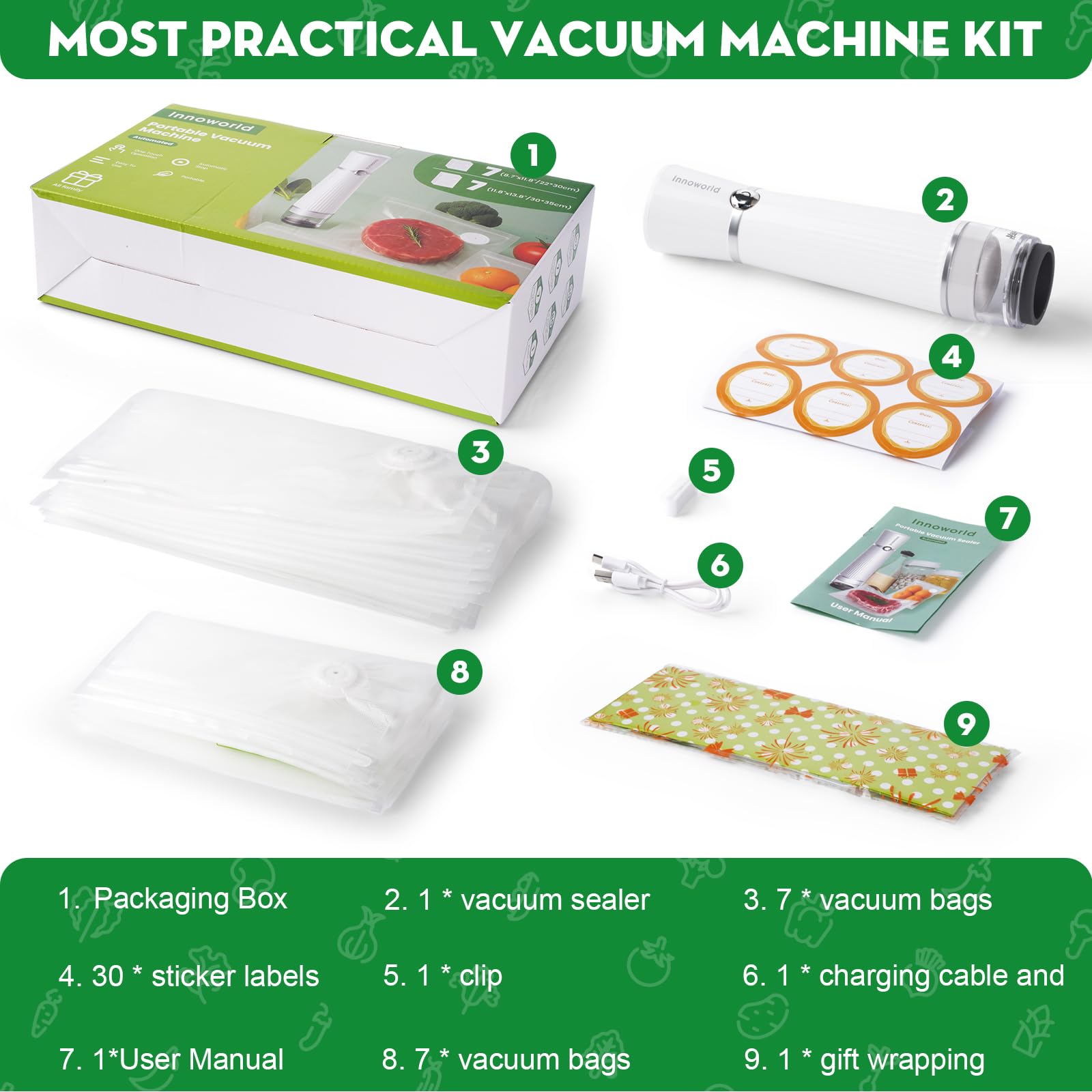 Innoworld vacuum sealer portable for travel and camping use