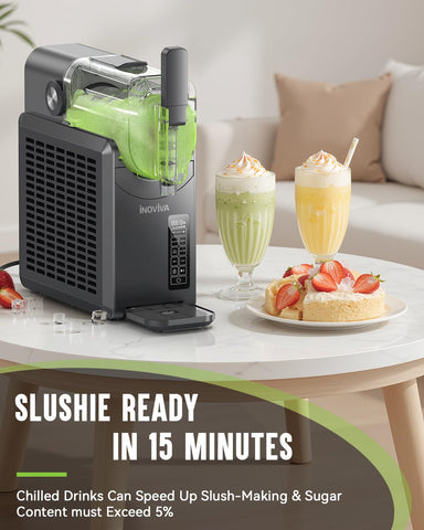 INOVIVA Slushie Machine barrel removal enables quick cleaning and setup.