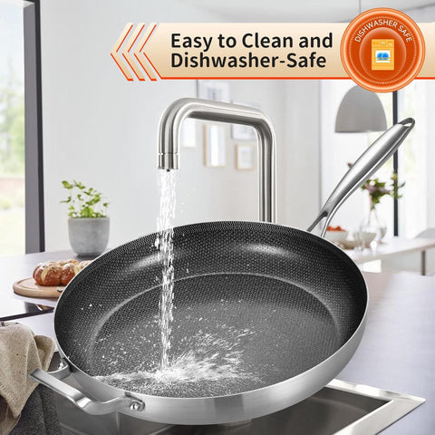 Inqibee pan is dishwasher-safe and oven-safe up to 500°F.
