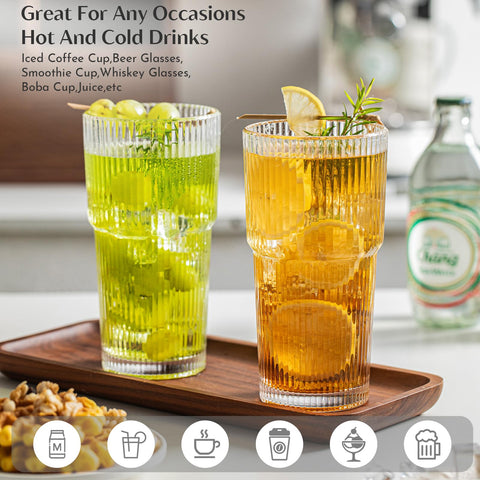 INSETLAN durable BPA-free glass tumblers maintain clarity through frequent use.
