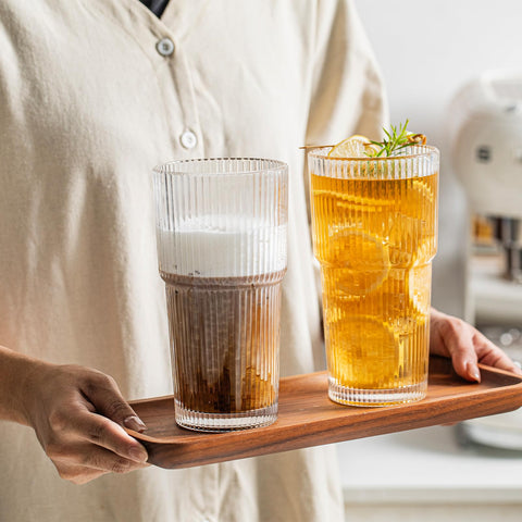 INSETLAN gift-ready ribbed glasses ideal for housewarmings and celebrations.