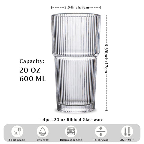 INSETLAN ribbed-glass tumbler with secure grip design for daily use.