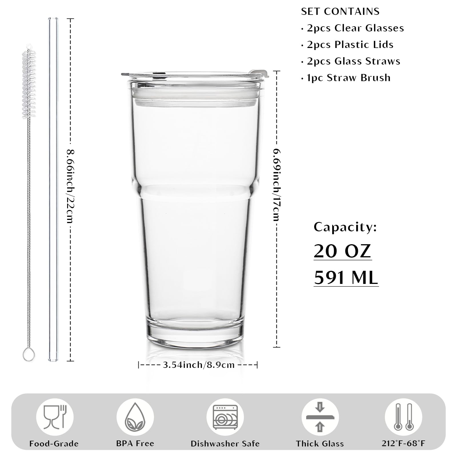 INSETLAN thickened glass tumbler ideal for hot coffee and cool beverages.