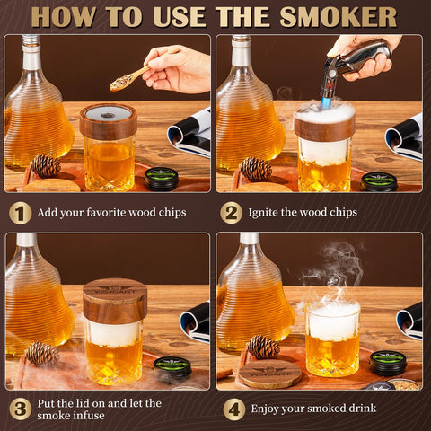 Open INSISART gift box showcasing the complete smoker kit contents.