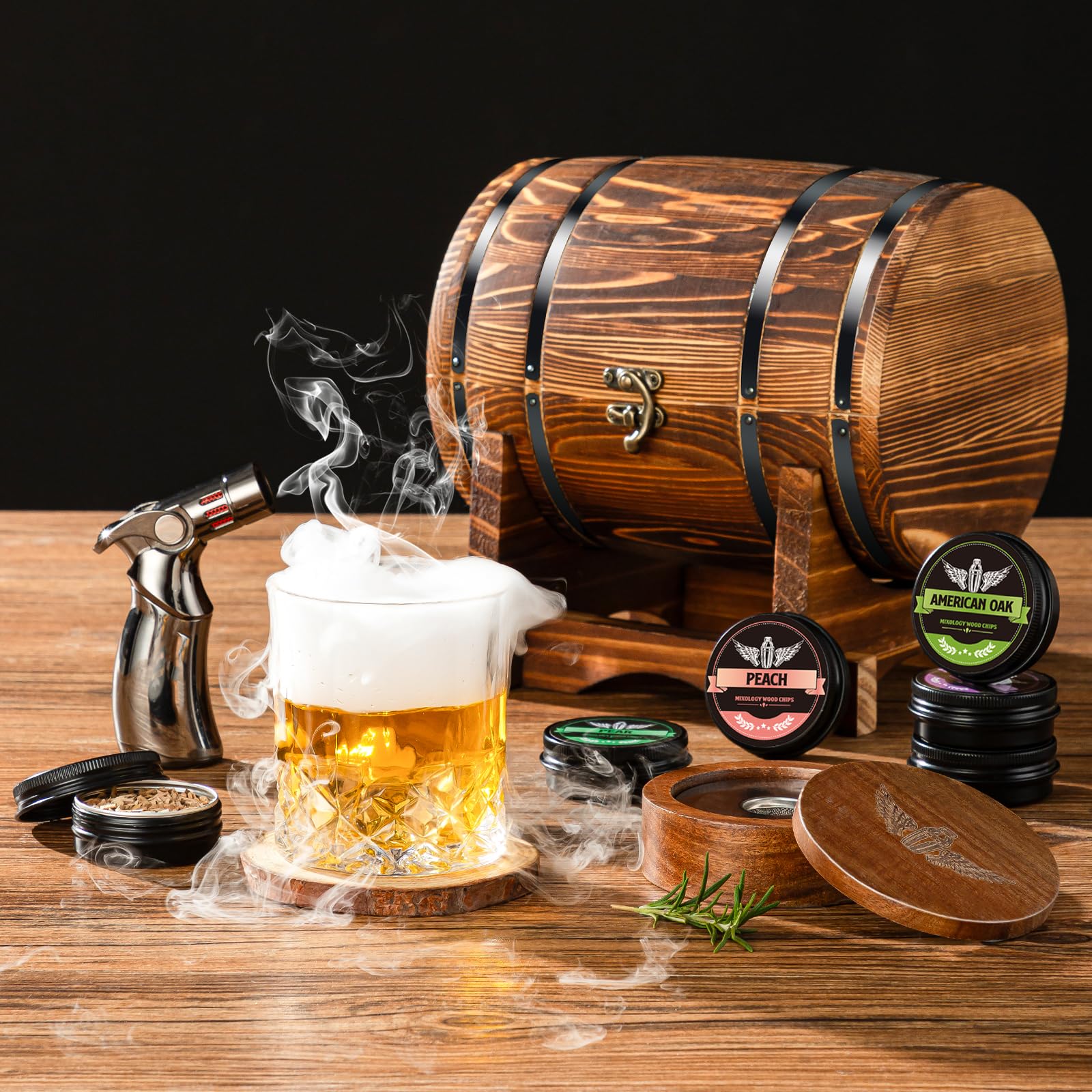 INSISART kit features six natural wood chip flavors for versatile smoke profiles.