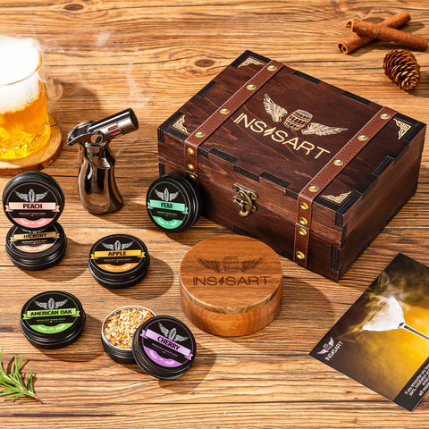 Six natural wood chip flavors including oak, apple, and hickory for rich aromas.