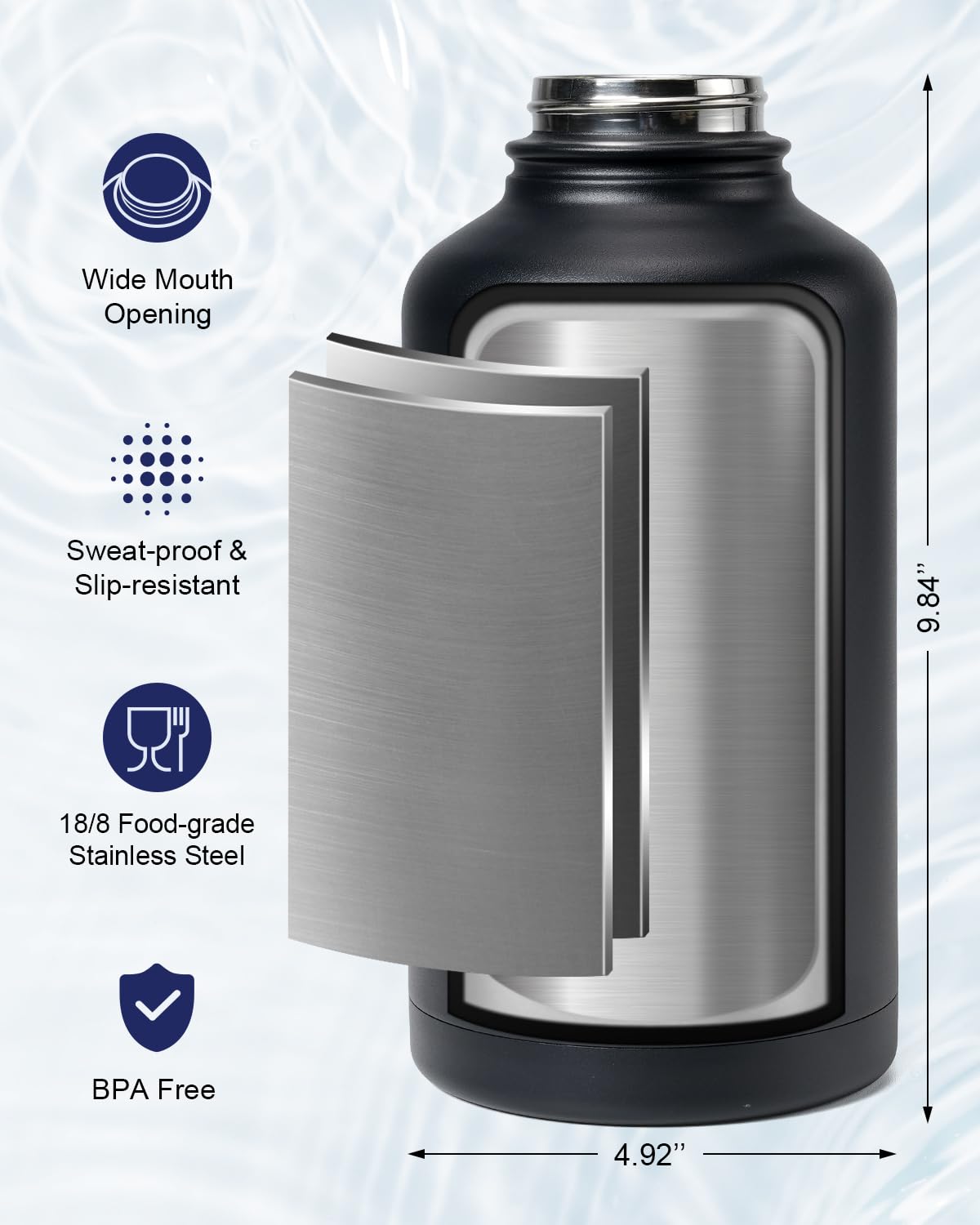INSPI bottle straw brush included to simplify cleaning