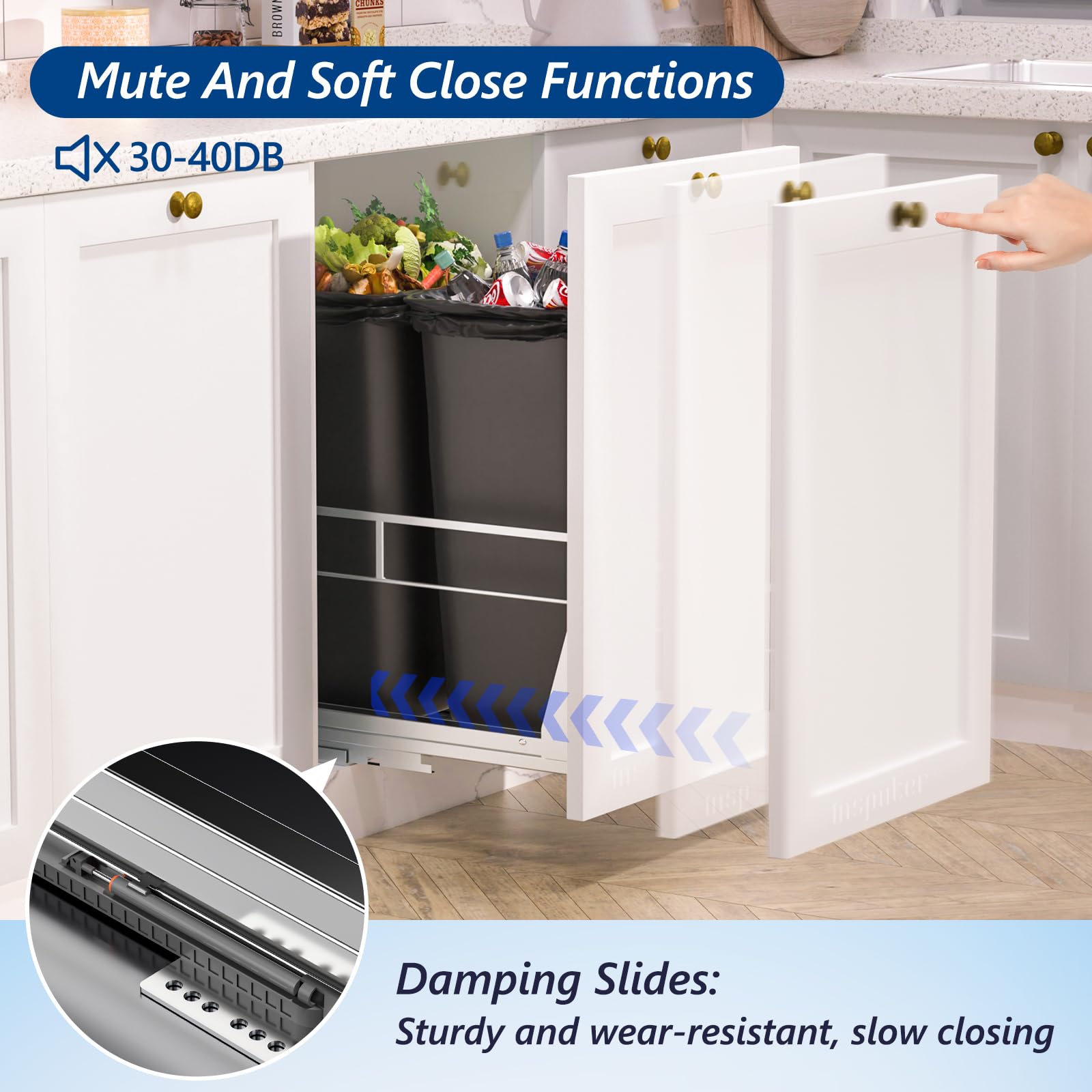 Insputer space-saving design hides waste under cabinet